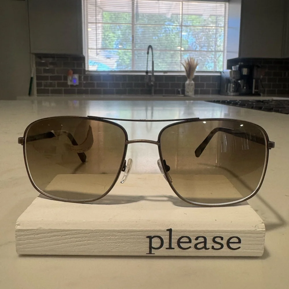 ONE DAY SALE✨ Ermenegildo Zegna Gold and Brown Aviator Sunglasses